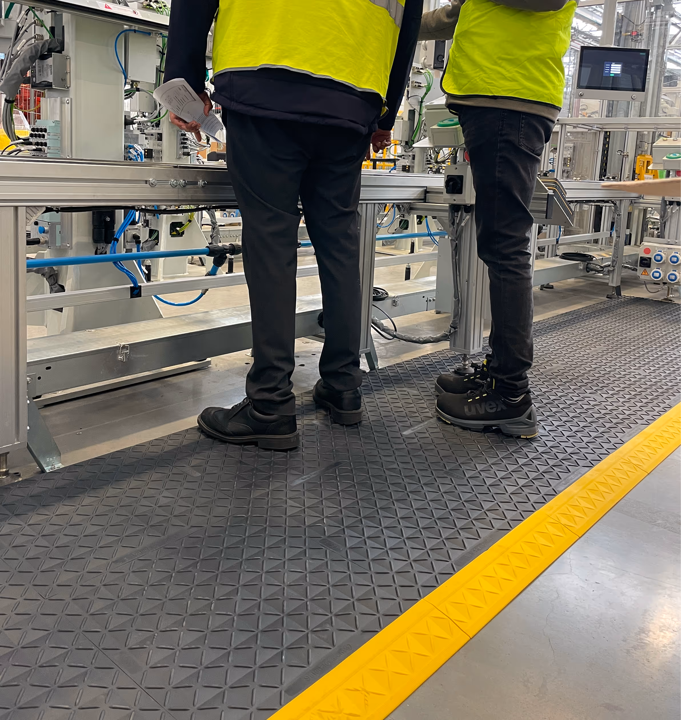 Industrial safety matting installation